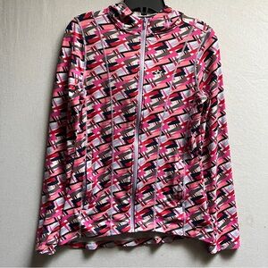 American Girl Feeling Fierce Print Geometric Zip-Up Hoodie jacket Sz L 14-16